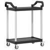 vidaXL 2-Tier Trolley Black 31.9"x16.1"x36.2" Aluminum