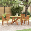 vidaXL 5 Piece Patio Dining Set Solid Wood Teak