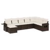 vidaXL Garden Sofa Set Brown, Cream white