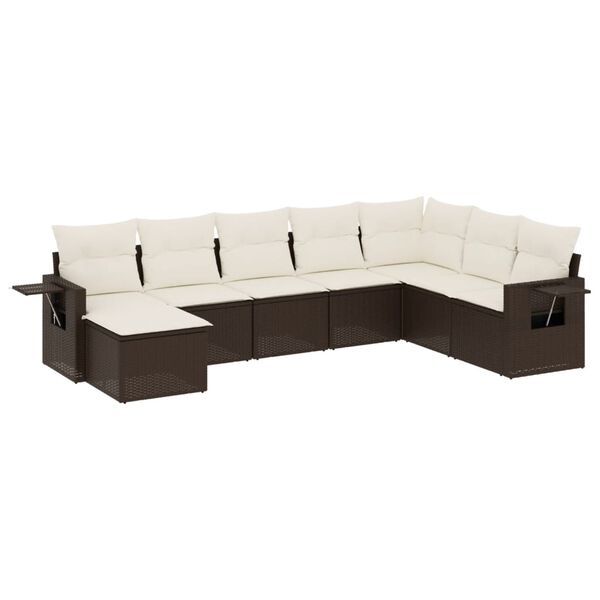 vidaXL Garden Sofa Set Brown, Cream white