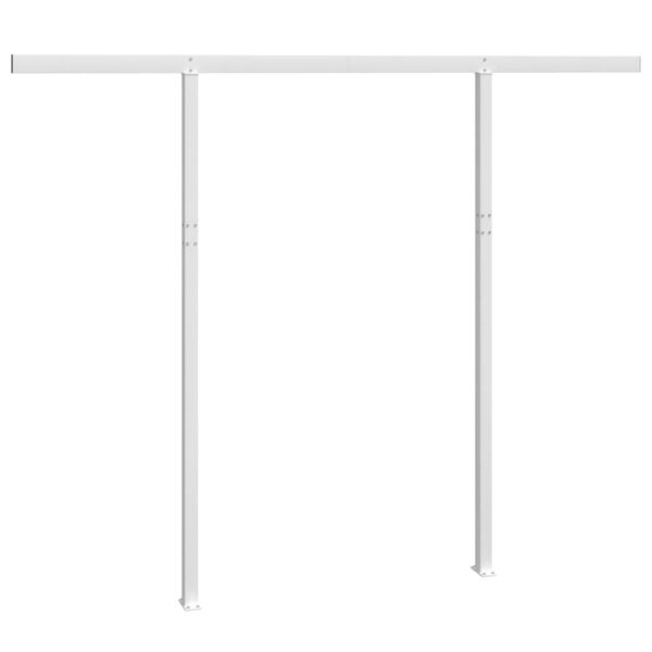 vidaXL Awning Post Set White Iron Large Height-Adjustable