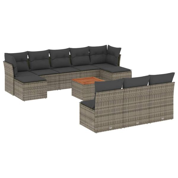 vidaXL Garden Sofa Set Gray and Brown