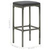 vidaXL Bar Set Grey PE rattan, steel, solid acacia wood