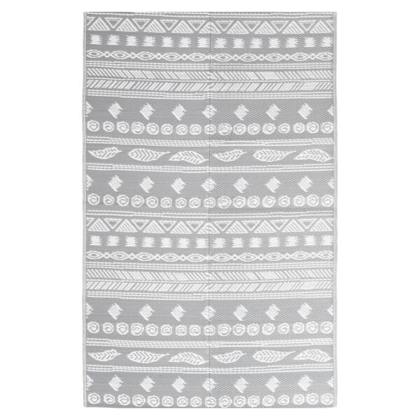 vidaXL Outdoor Rug Grey Polypropylene (PP) 63.0 x 90.6 in Durable