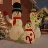vidaXL Inflatable Snowman Family Multicolor Oxford fabric with PU coating