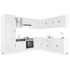 vidaXL Kitchen Cabinet Set Gloss white Engineered wood and glass Large