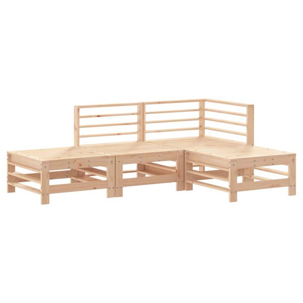 vidaXL Garden Lounge Set Natural Pine Solid Pine Wood Large Modular