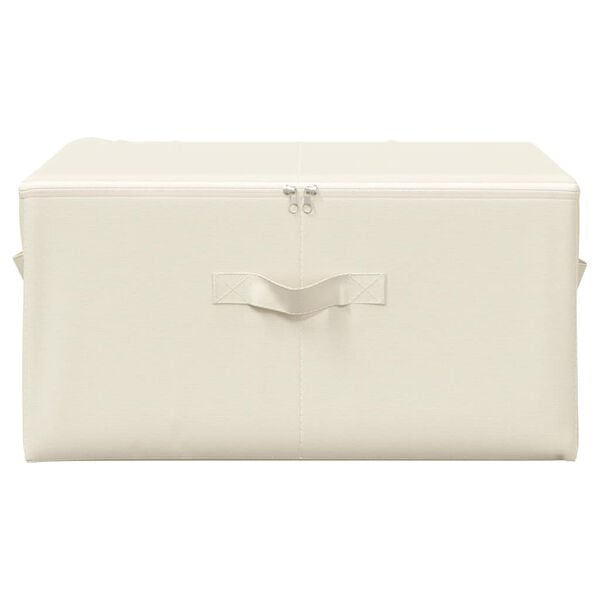 vidaXL Storage Box Set of 2 Cream Polyester Medium Foldable