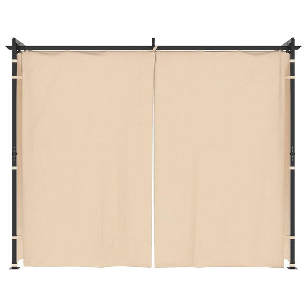 vidaXL Gazebo with Curtains 9.8'x9.8' Cream Steel
