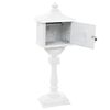 vidaXL Pedestal Letterbox White Cast aluminum Standard Decorative Inlays