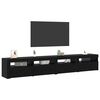 vidaXL TV Cabinet Set 3 pcs Black Oak 94.49 x 13.78 x 15.75 in