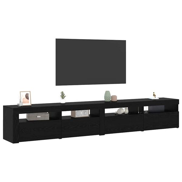 vidaXL TV Cabinet Set 3 pcs Black Oak 94.49 x 13.78 x 15.75 in