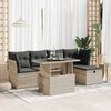 vidaXL Garden Sofa Set Light Grey PE Rattan Large Adjustable Feet