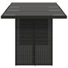 vidaXL Garden Table Black PE rattan, powder-coated steel, tempered glass