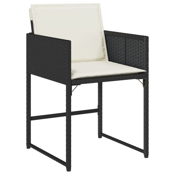 vidaXL Patio Chair Black and Cream White