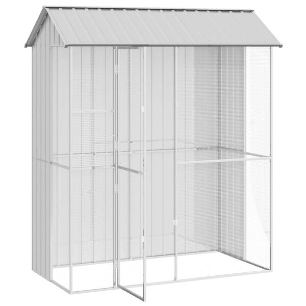 vidaXL Bird Cage Grey 84.65 x 43.31 x 97.24 in Galvanised Steel