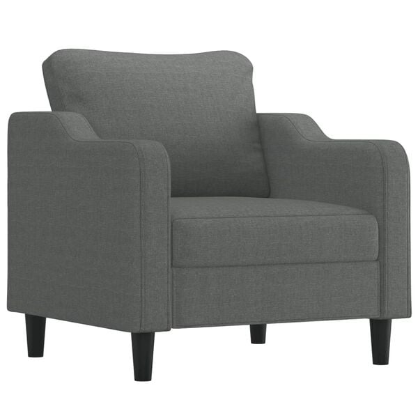 vidaXL Sofa Chair With Footstool Dark grey