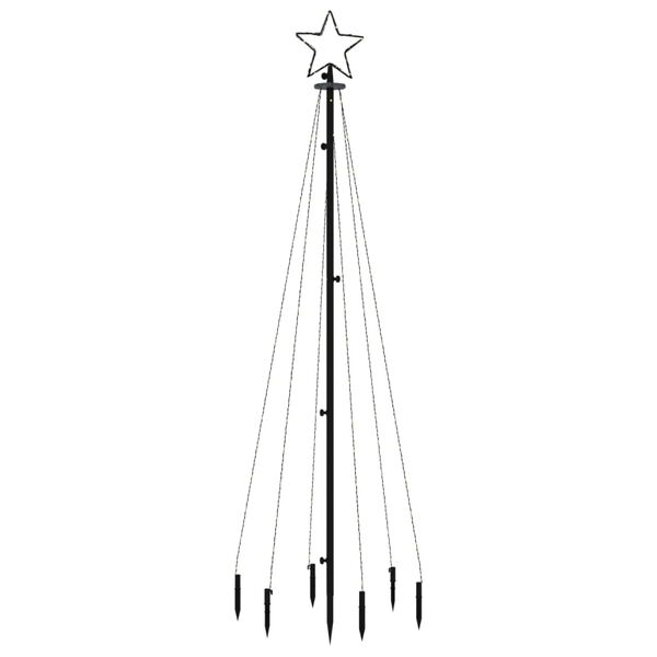 vidaXL Christmas Tree With Spike Colorful Powder-coated steel, copper, PVC