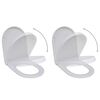 vidaXL Toilet Seats with Soft Close Lids 2 pcs Plastic White
