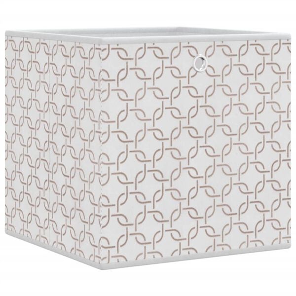 vidaXL Foldable Storage Box Set of 10 Cream with link pattern