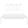 vidaXL Bed Frame White Steel Twin Durable Rectangular Modern
