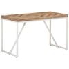 vidaXL Dining Table Natural wood finish, White