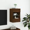 vidaXL TV Wall Cabinet Brown Oak Engineered Wood Medium TV Wall Cabinet