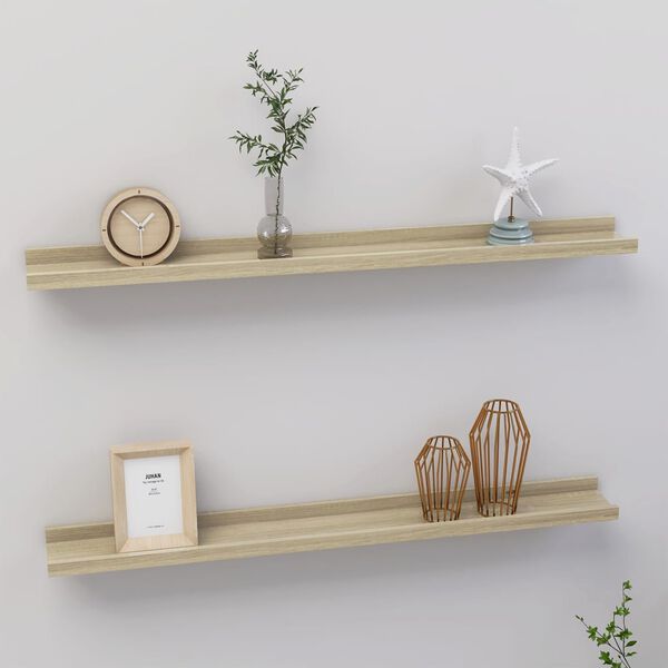 vidaXL Wall Shelves 2 pcs Sonoma Oak 31.5x3.5x1.2"