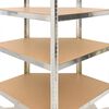 vidaXL 5-Layer Heavy-duty Corner Shelf Silver Steel&Engineered Wood
