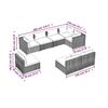 vidaXL Garden Lounge Set Grey PE rattan, powder-coated steel, plastic