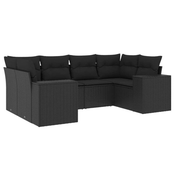 vidaXL Garden Sofa Set Black