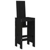 vidaXL Bar Stool Set of 2 Black Solid Pine Wood Standard Footrest