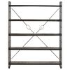 vidaXL Bookcase Black Solid mango wood, Powder-coated steel