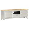 vidaXL TV Cabinet Silver and brown Solid mango wood, aluminum 47.2 in wide