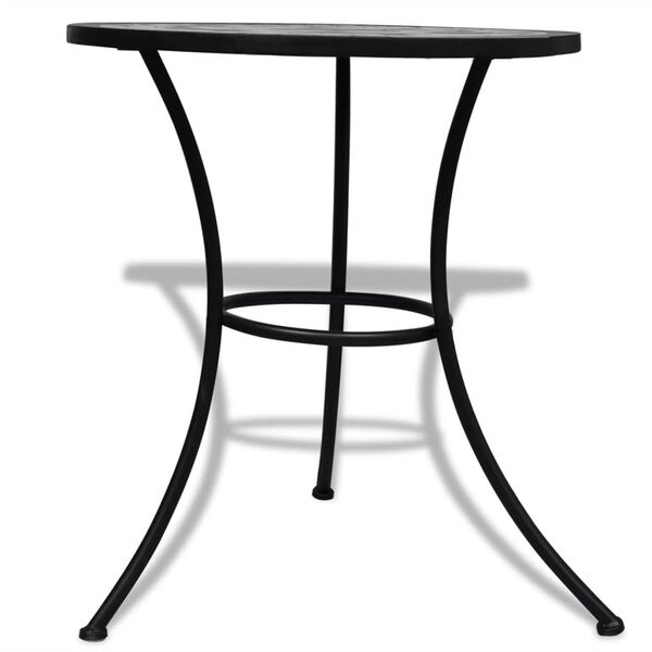 vidaXL Garden Table Black and White Tough Powder-coated Iron