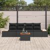 vidaXL Garden Sofa Set with Cushion 5 pcs Black Poly rattan