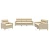 vidaXL Sofa Set Cream Fabric (100% polyester), metal, textilene, plywood