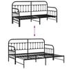 vidaXL Daybed Frame Black 29.53 x 74.80 in Powder-Coated Steel