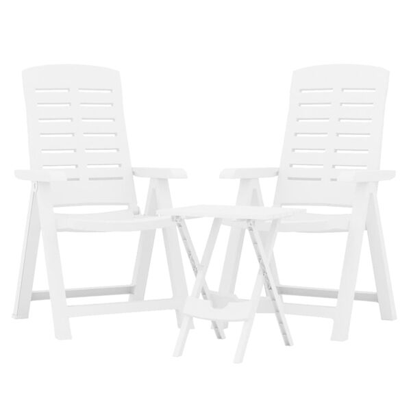 vidaXL Dining Set White Polypropylene (PP) Standard Foldable