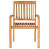 vidaXL Stacking Patio Chairs with Cushions 4 pcs Solid Teak Wood