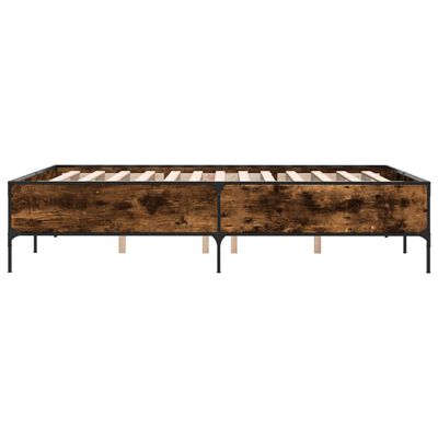Long platform bed frame with built-in storage drawers