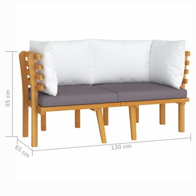 vidaXL 2-Seater Patio Sofa with Cushions Solid Acacia Wood