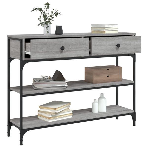 vidaXL Console Table Gray sonoma Engineered wood, metal