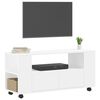 vidaXL TV Cabinet White Engineered Wood Medium Adjustable Armrests