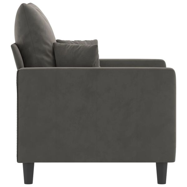 vidaXL Sofa Chair Dark Grey Velvet (100% polyester), Metal, Plywood, Foam
