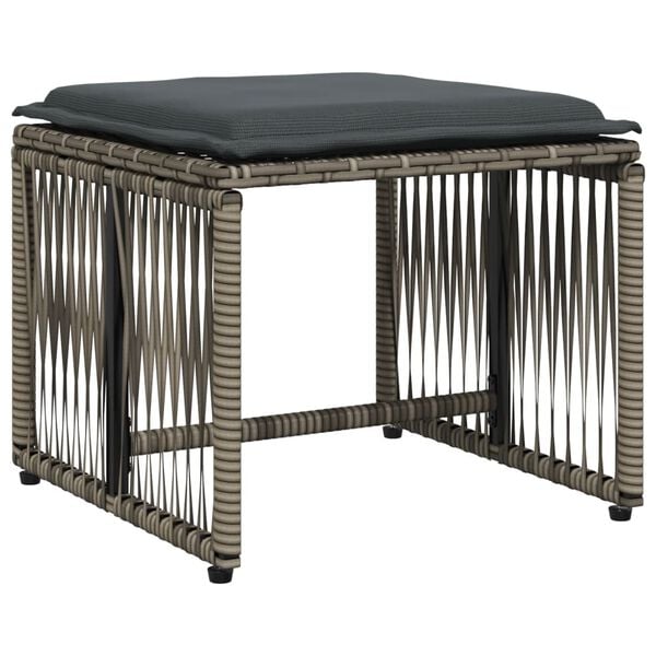 vidaXL Garden Dining Set Grey PE Rattan Large UV-resistant materials