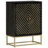 vidaXL Sideboard Black and Gold Solid mango wood Medium Sideboard