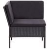vidaXL Garden Lounge Set Black PE (polyethylene) rattan, powder-coated steel