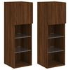 vidaXL TV Cabinet Set of 2 Brown oak Engineered wood, glass Medium