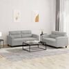 vidaXL Sofa Set Light Grey Microfiber fabric 47.2 in, 55.1 in Durable